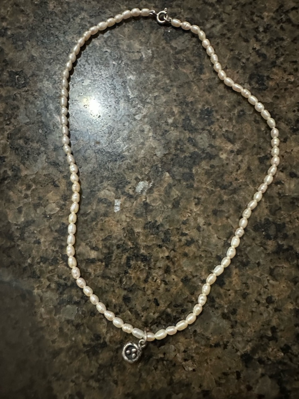 Sterling silver and pearl necklace